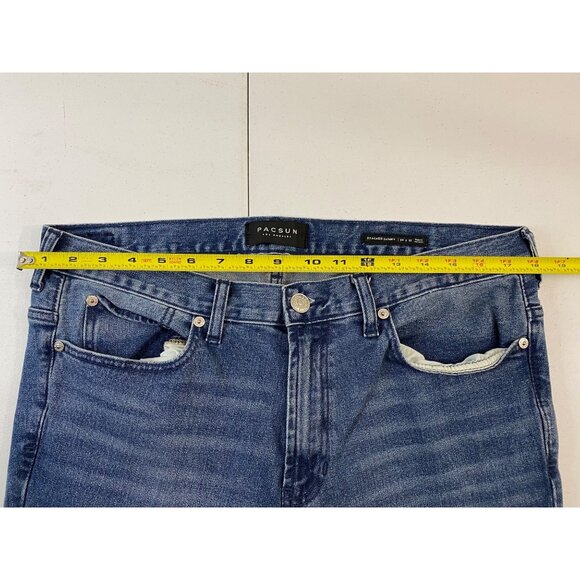 PacSun Stacked Skinny Jeans Mens 34x32 Blue Wash Comfort Stretch Denim - Picture 5 of 12